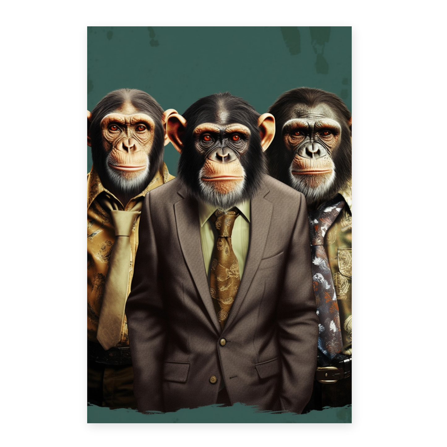 Póster de Chimpancés a la MODA