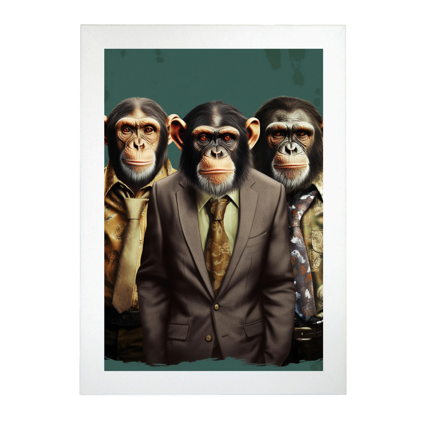 Póster de Chimpancés a la MODA
