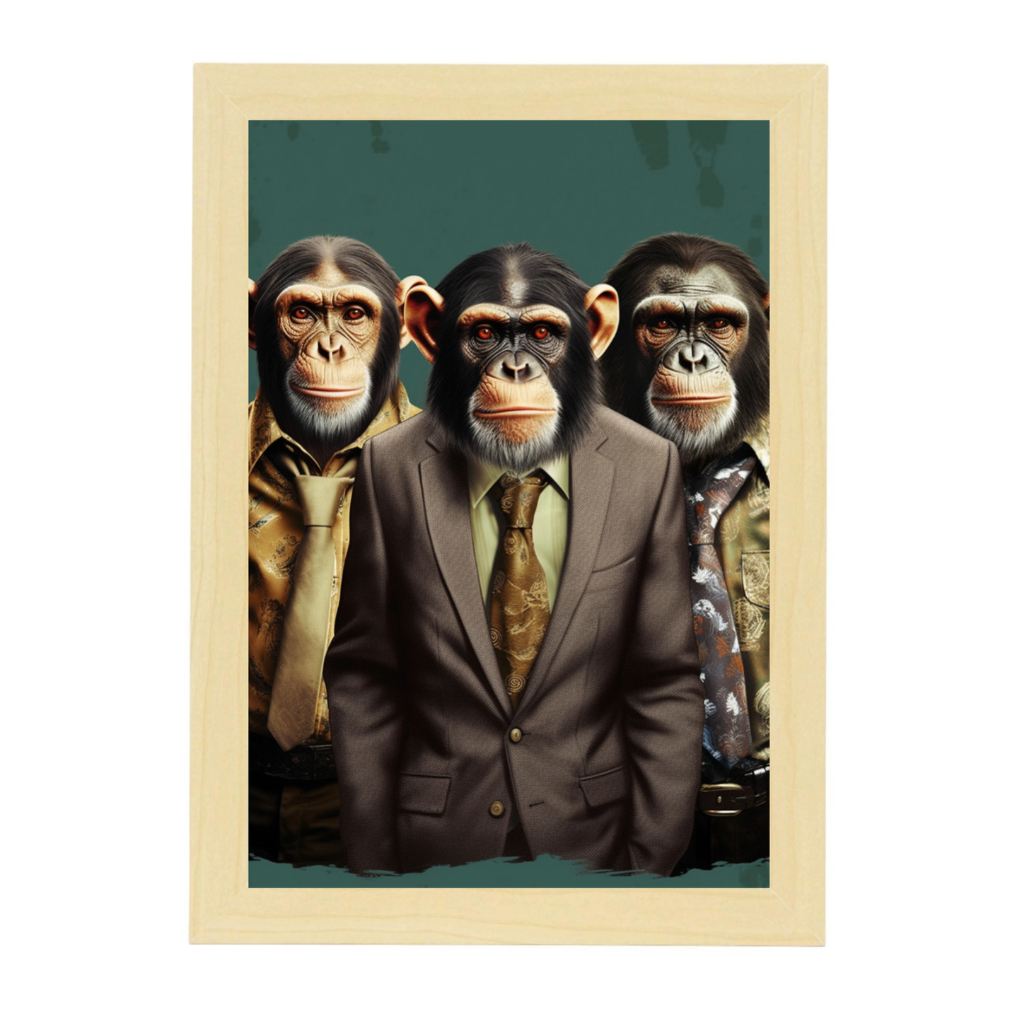 Póster de Chimpancés a la MODA