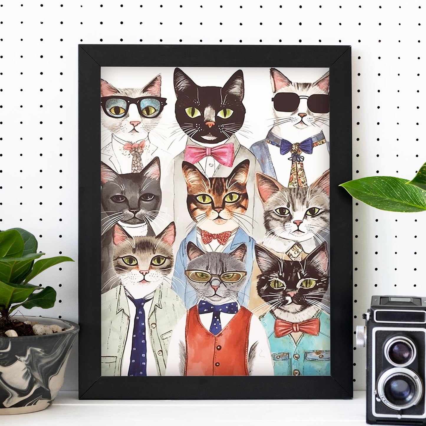 Lámina de Moda Gatos Estilizados