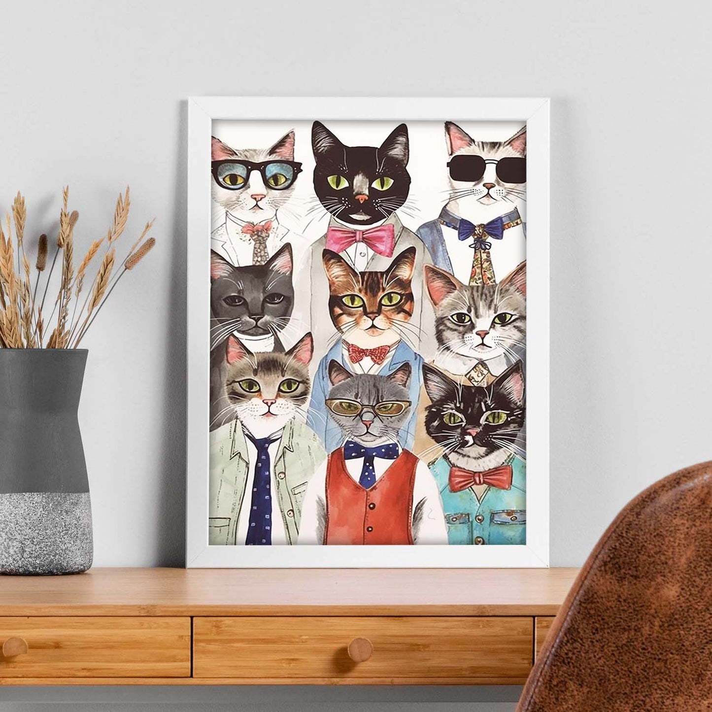 Lámina de Moda Gatos Estilizados