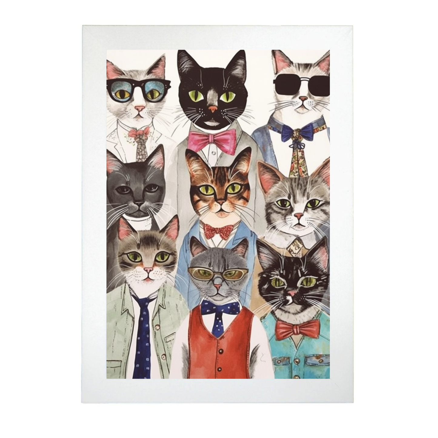 Lámina de Moda Gatos Estilizados