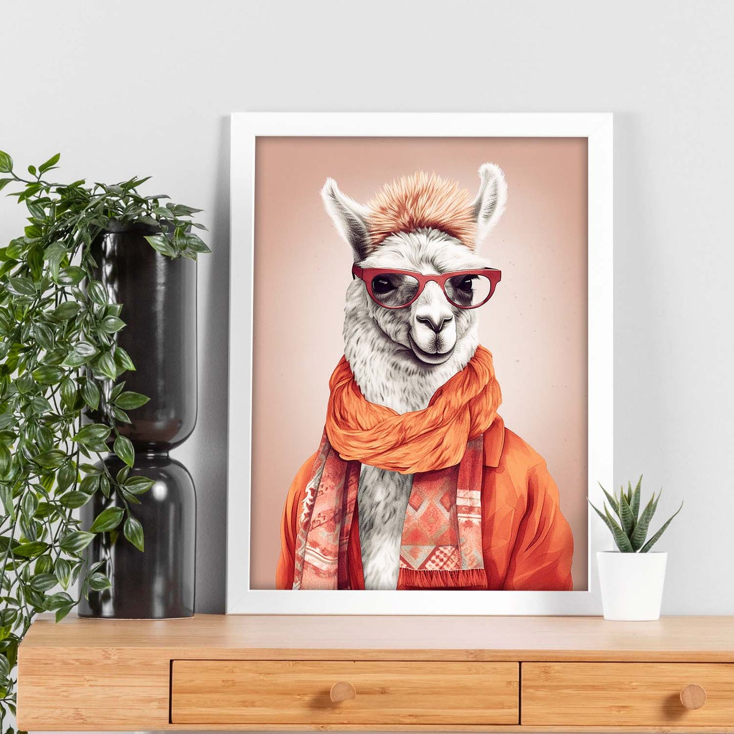 Póster Moda Llama Caliente