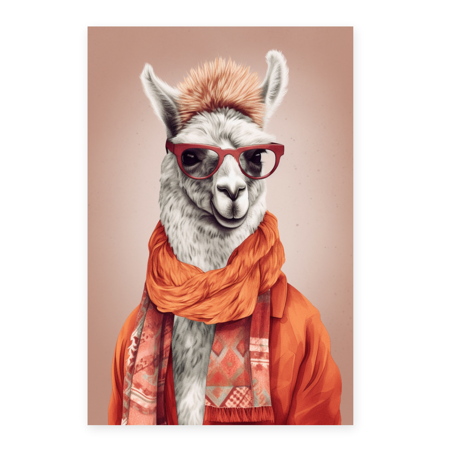 Póster Moda Llama Caliente