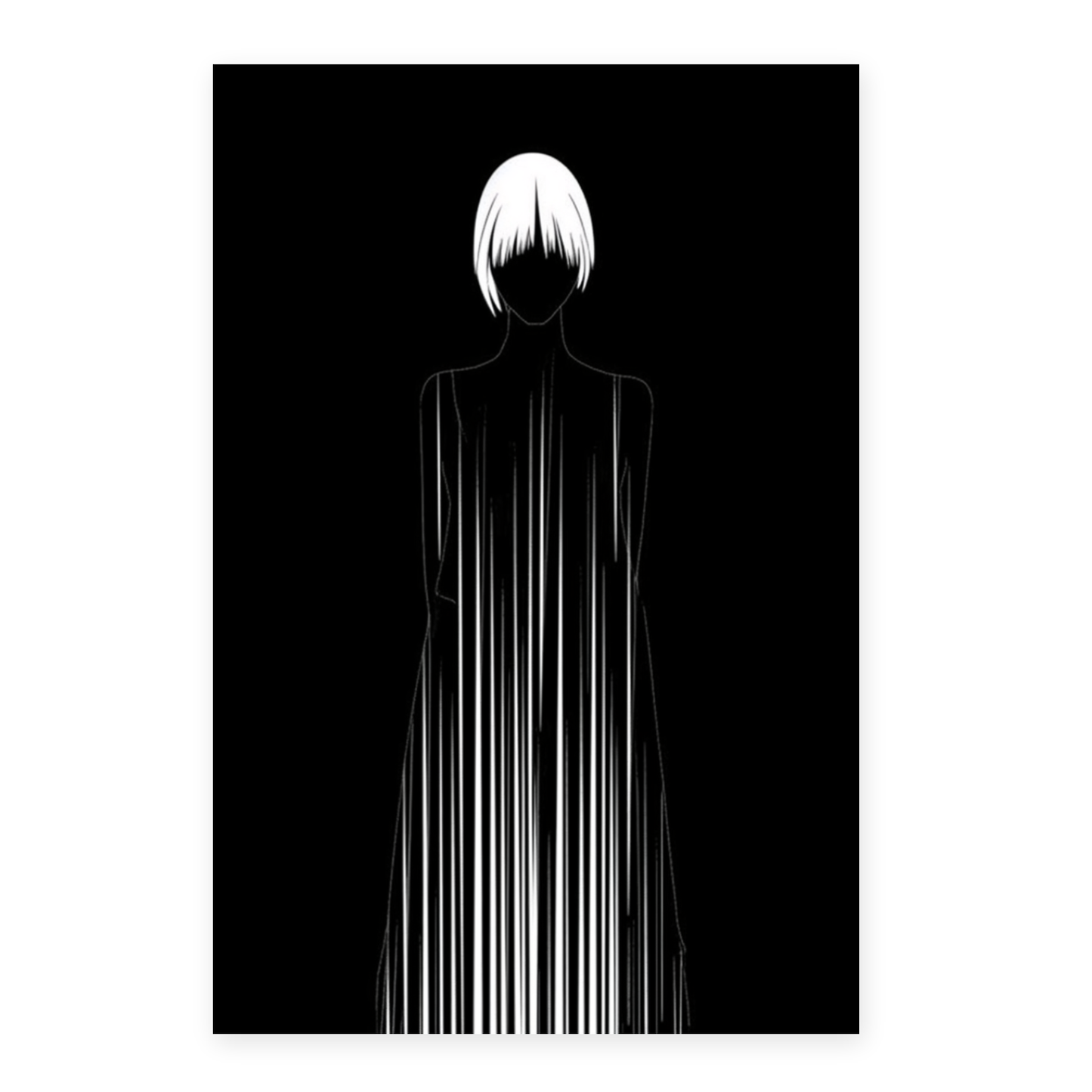 Póster Mujer Abstracta Blanco y Negro