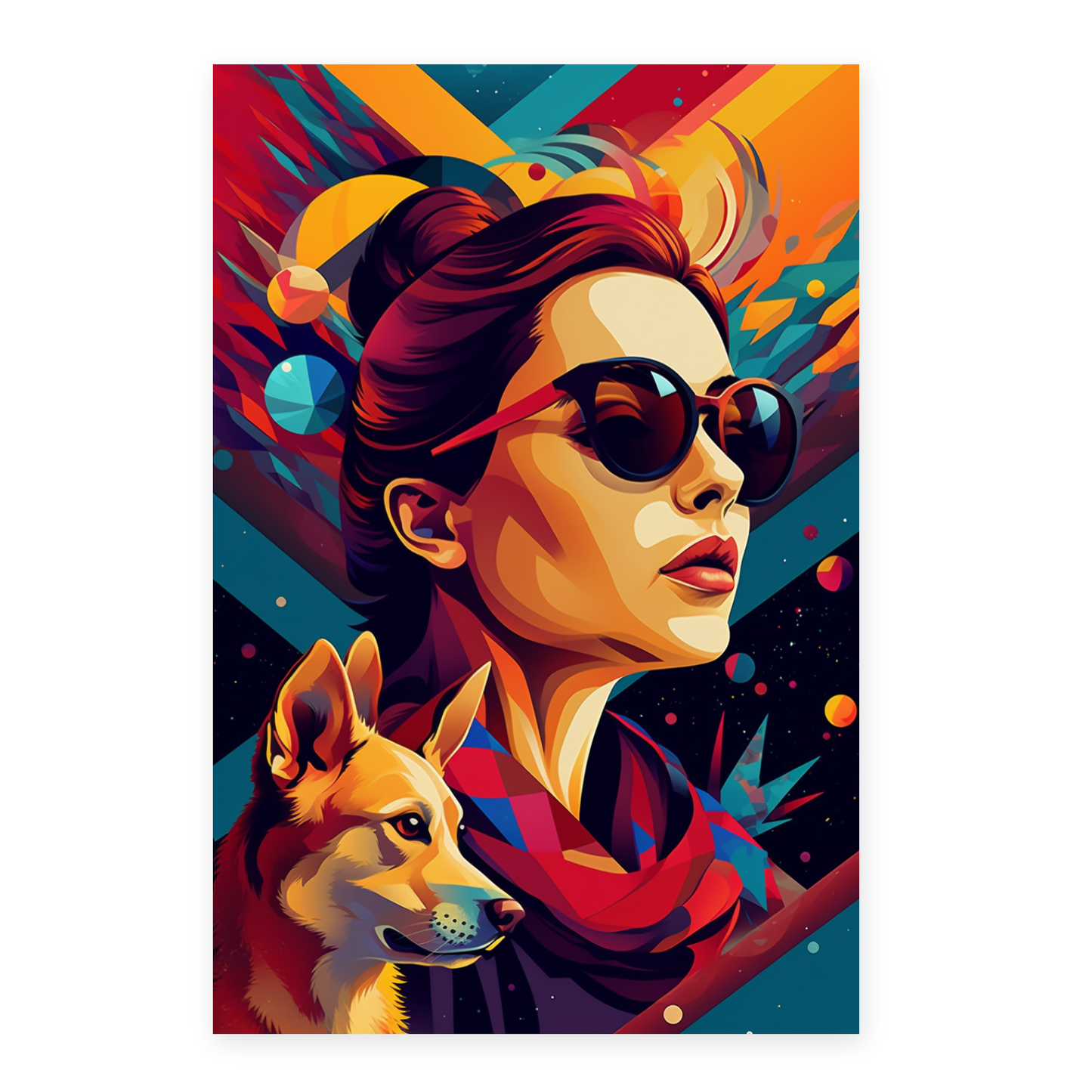 Poster de Mujer Serena en Atuendos Variados