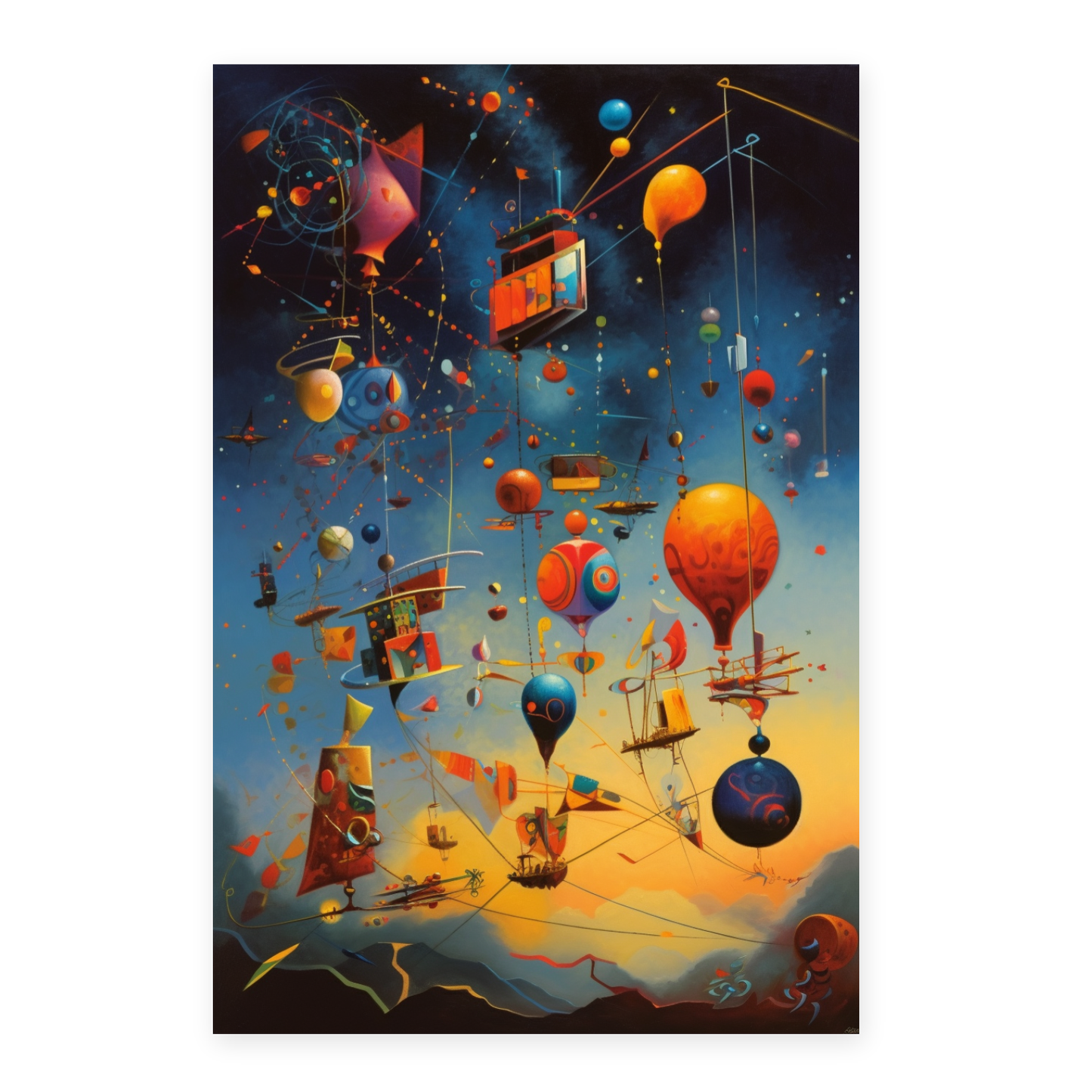 Póster "Objetos voladores en el futuro"