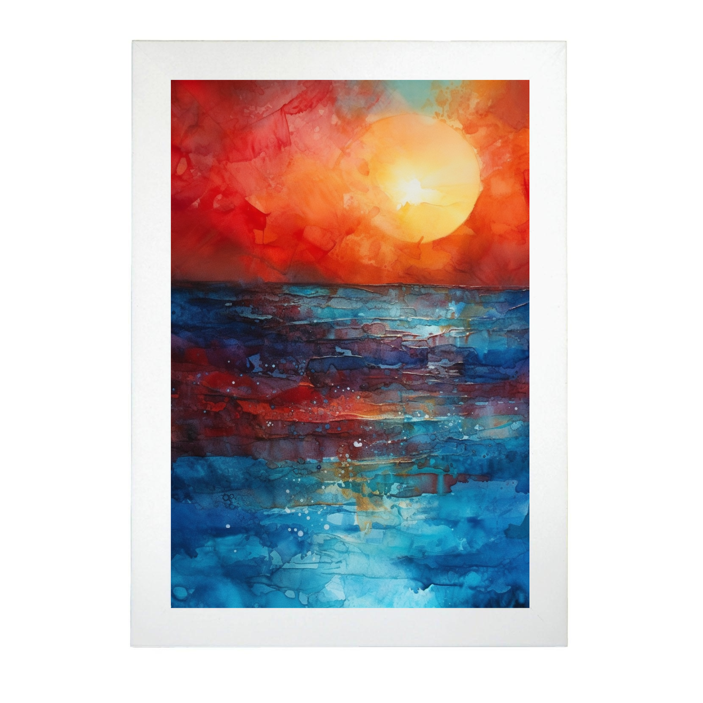 Poster Acuarela Atardecer Hermoso