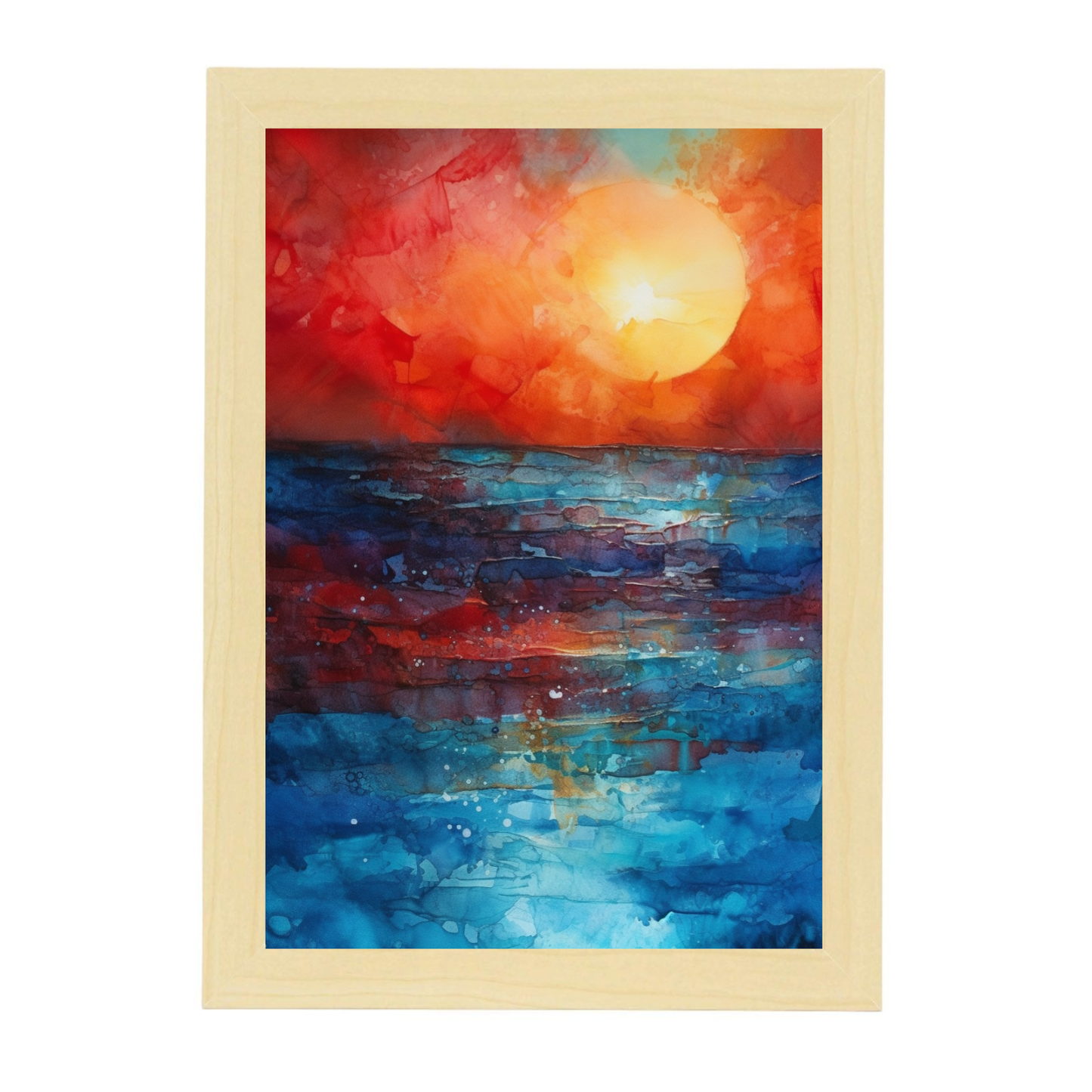 Poster Acuarela Atardecer Hermoso