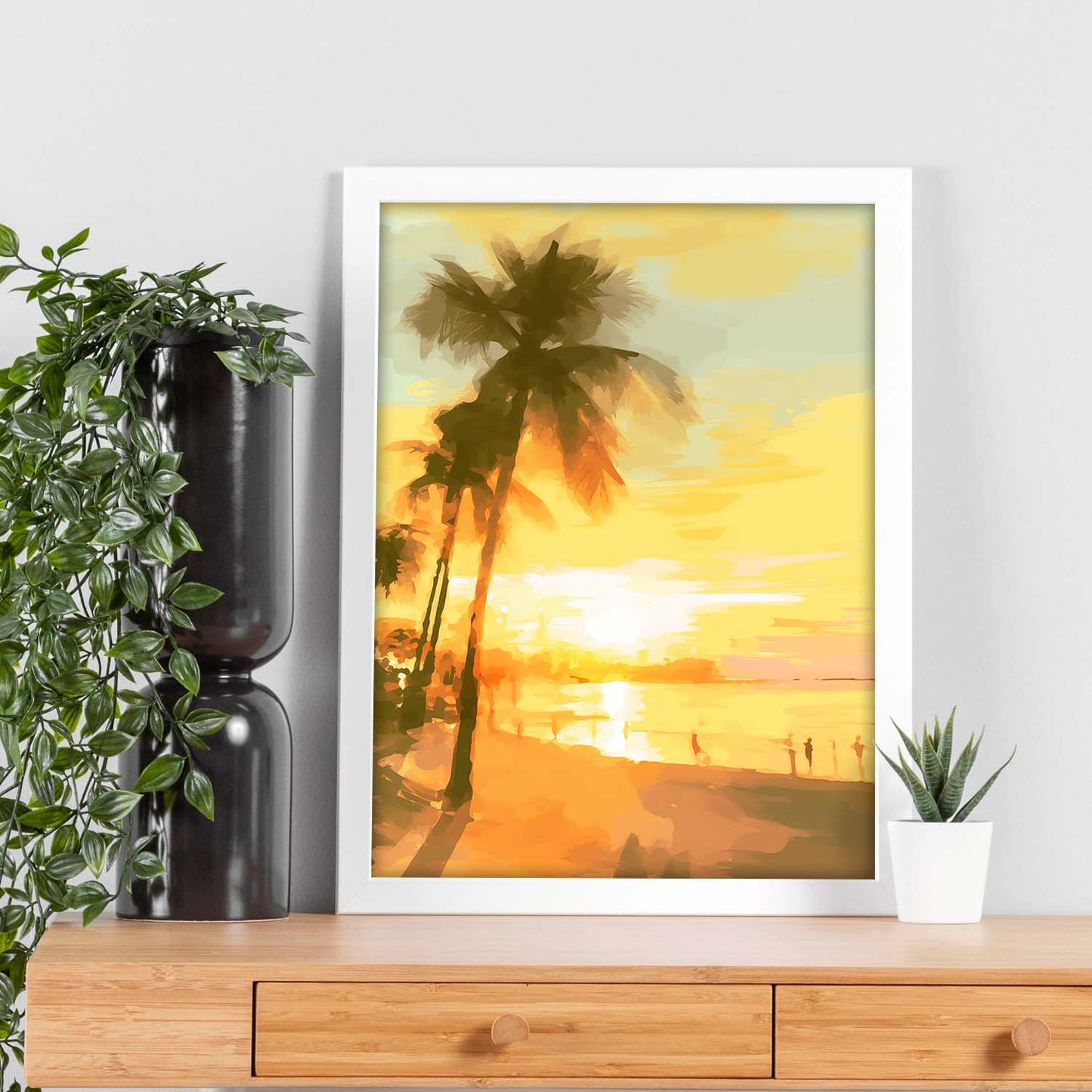 Póster del Atardecer en la Playa