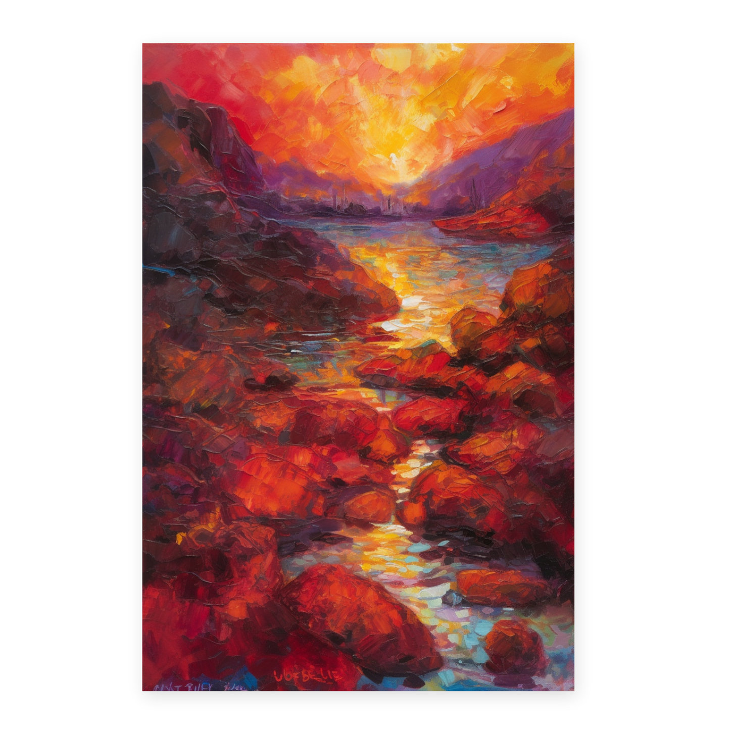 Póster de la Playa al Atardecer