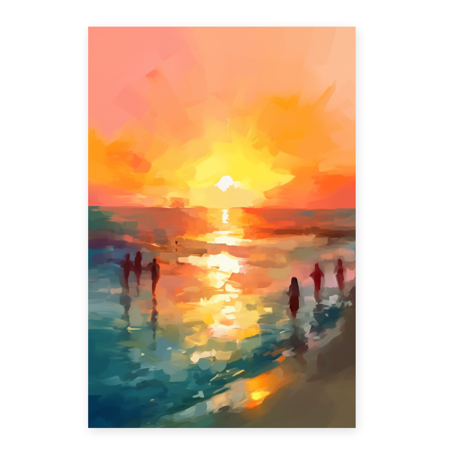 Póster de la Playa al Atardecer