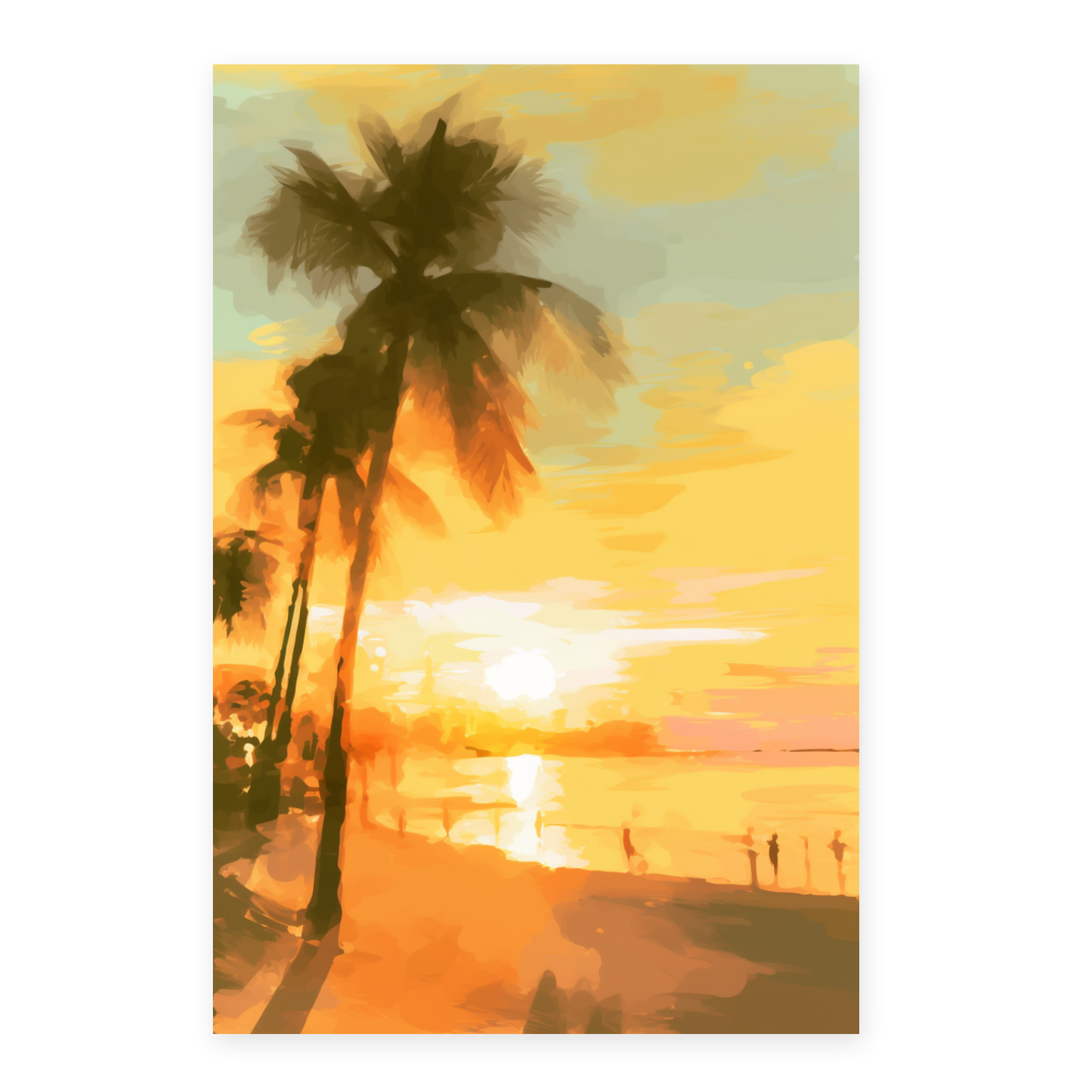 Póster del Atardecer en la Playa