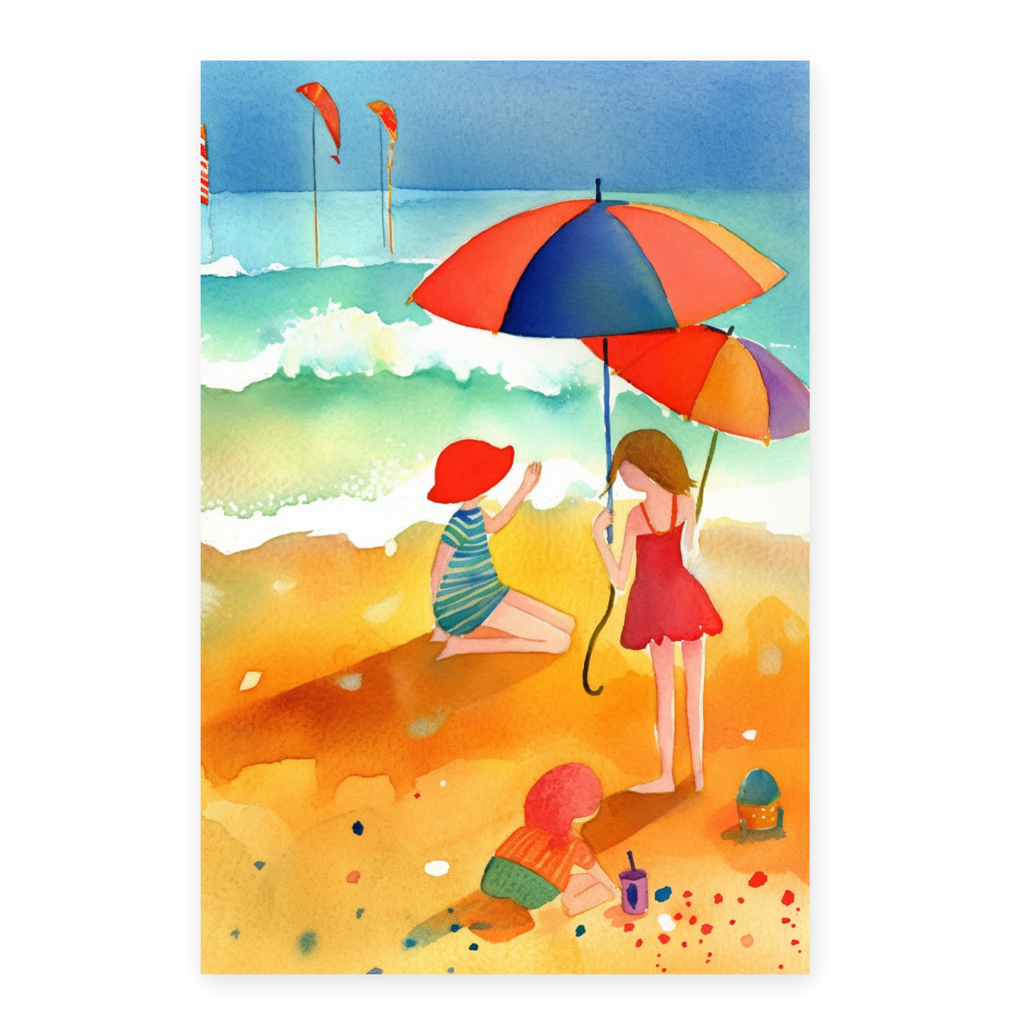 Póster de Playa Colorida