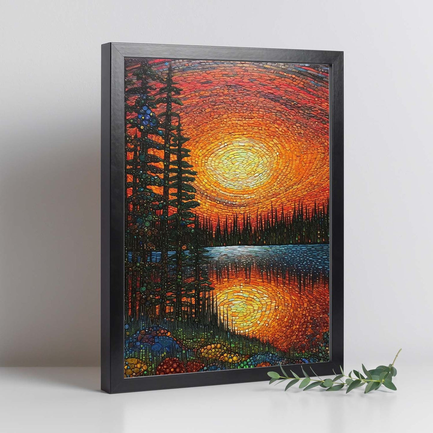 Póster: Atardecer en el lago