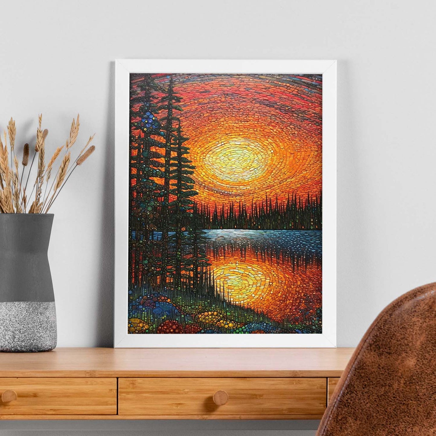 Póster: Atardecer en el lago