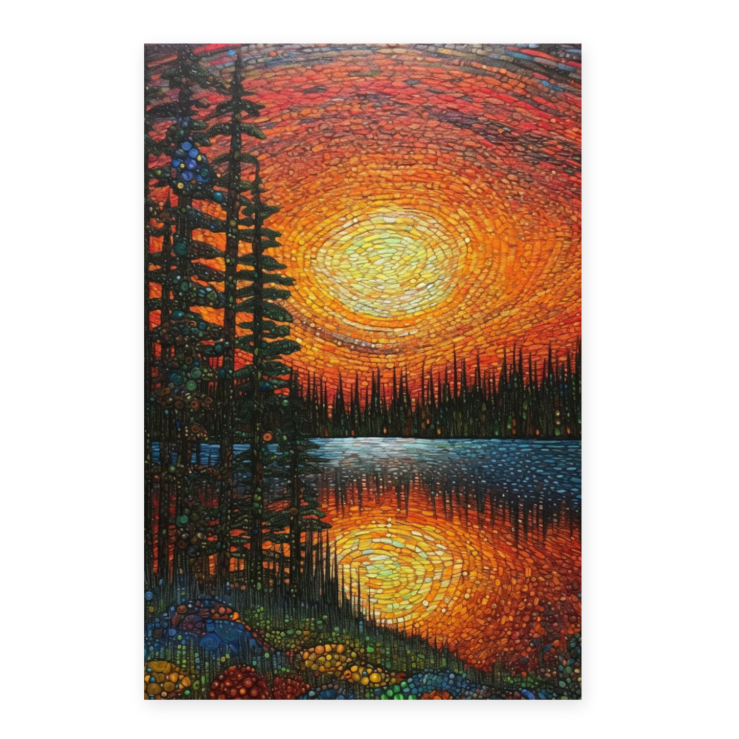 Póster: Atardecer en el lago