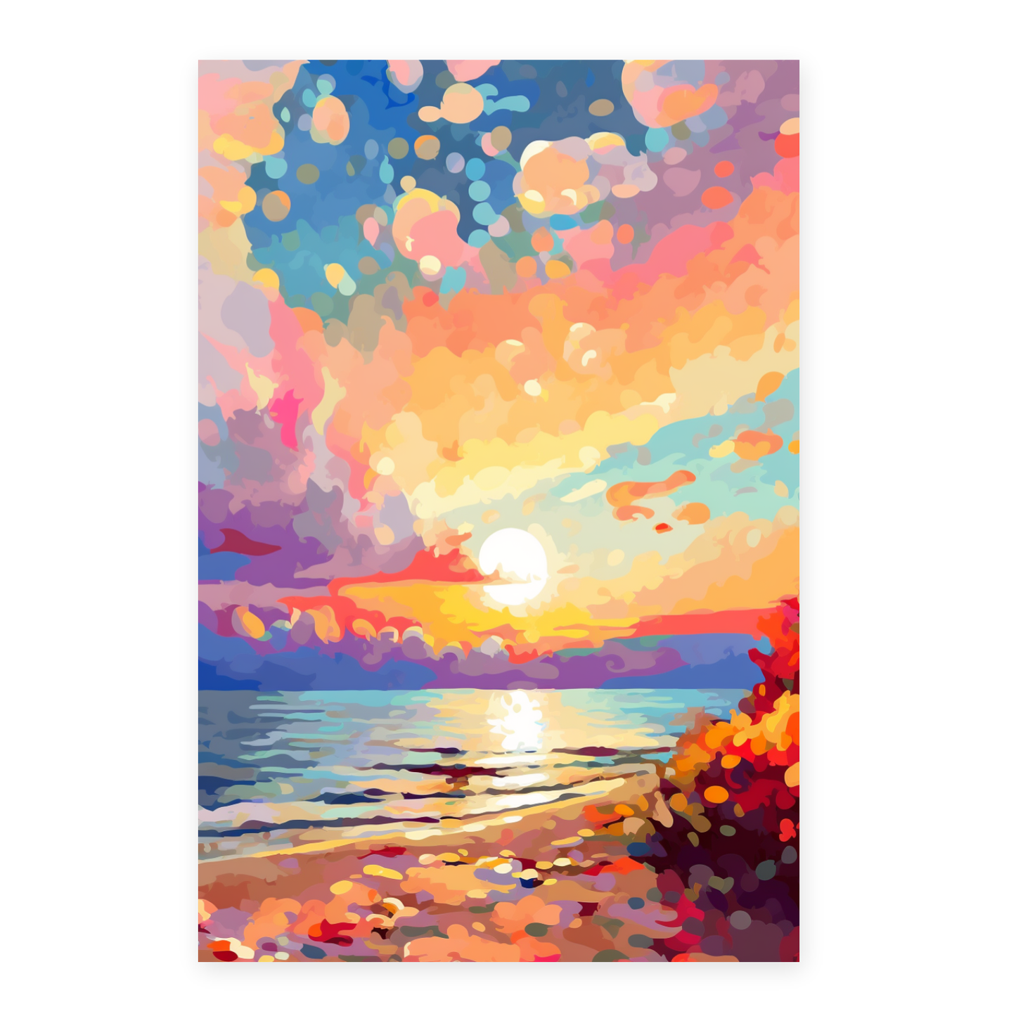 Póster de Atardecer en la Playa