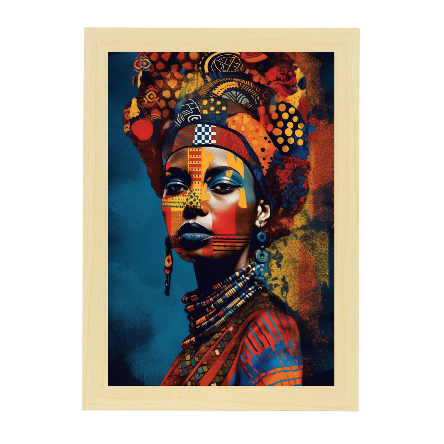 Póster de Reina Africana con Pintura Tribal