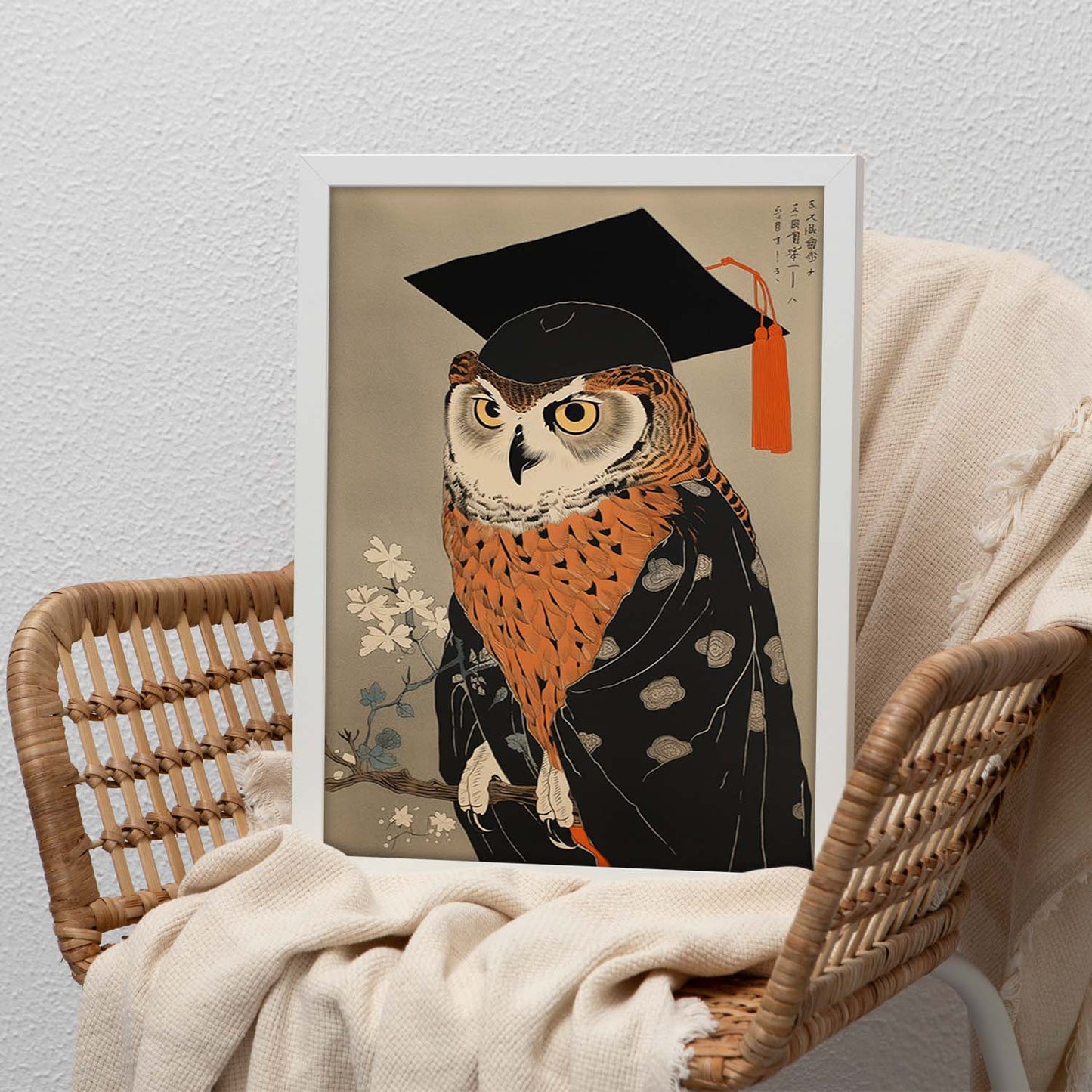 Lámina Ukiyo-e Lechuza Sabia Graduada
