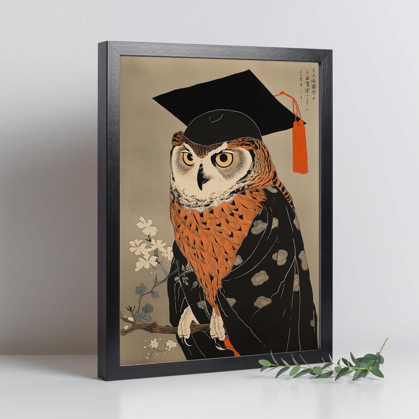Lámina Ukiyo-e Lechuza Sabia Graduada