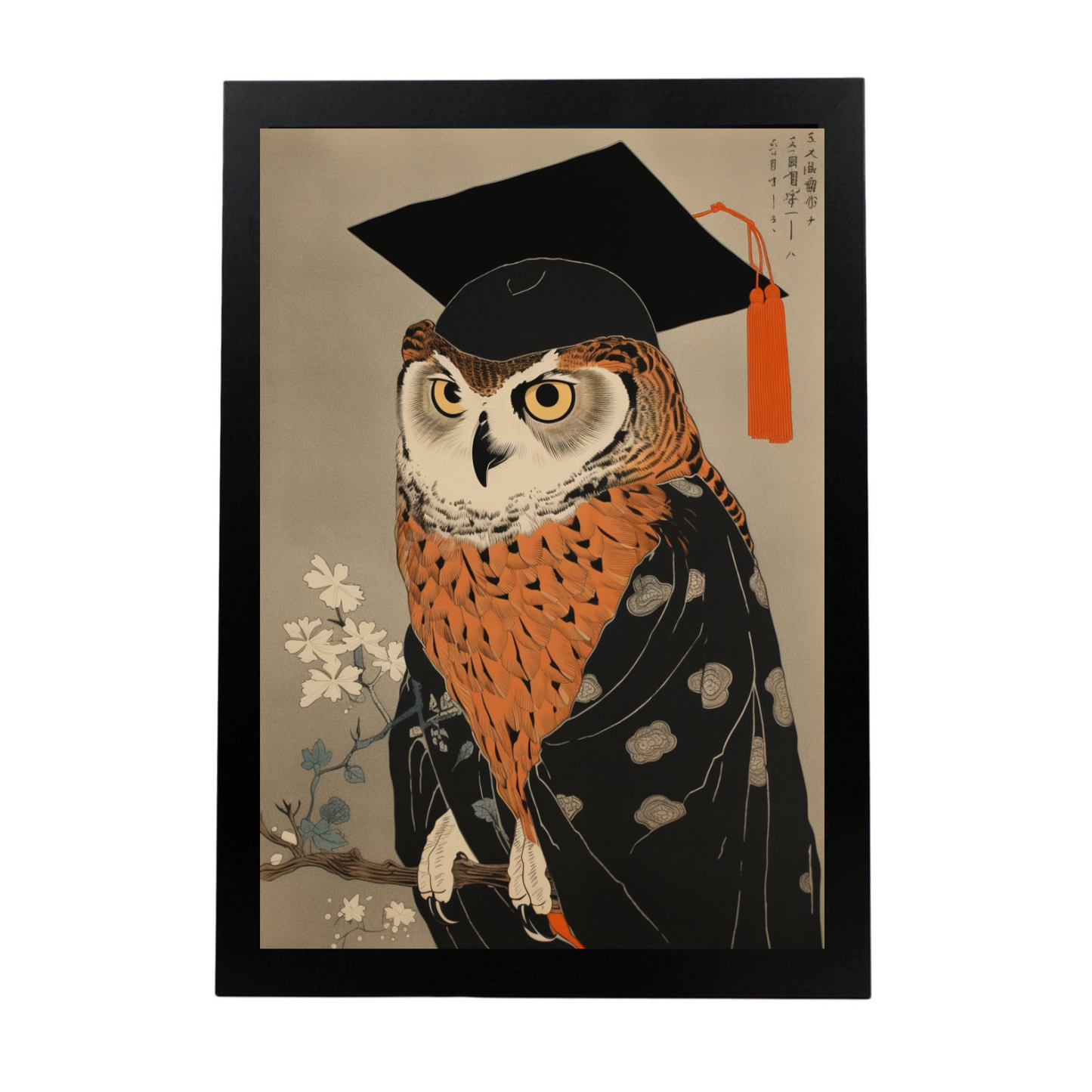 Lámina Ukiyo-e Lechuza Sabia Graduada