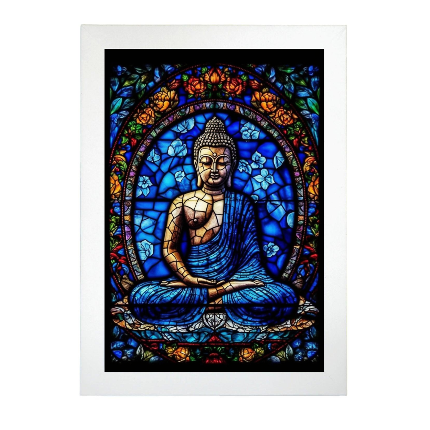 Lámina de Buda en Arte de Vidrieras Colorido