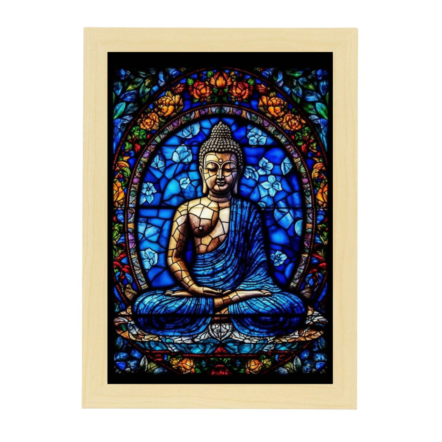Lámina de Buda en Arte de Vidrieras Colorido