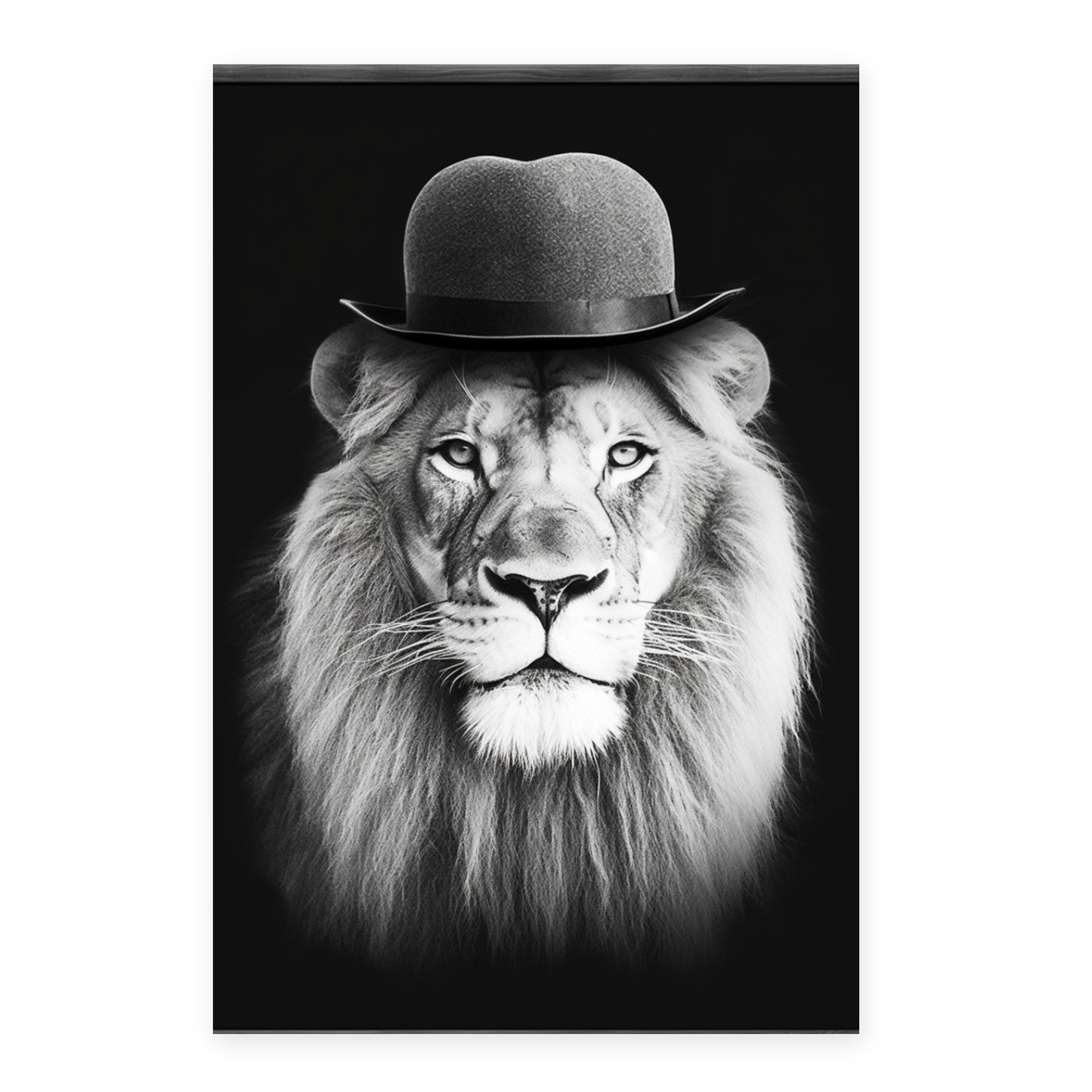 Póster Divertido Sir Lion en Blanco y Negro