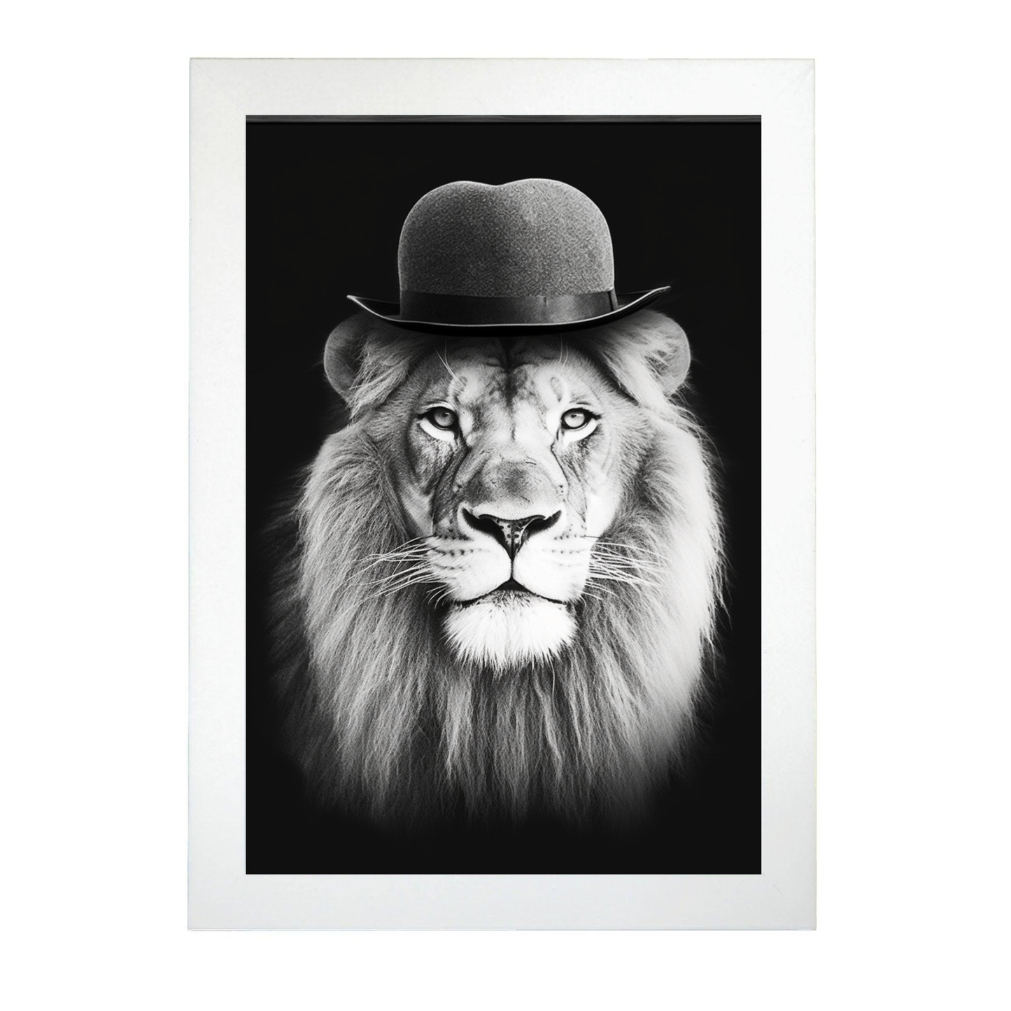 Póster Divertido Sir Lion en Blanco y Negro