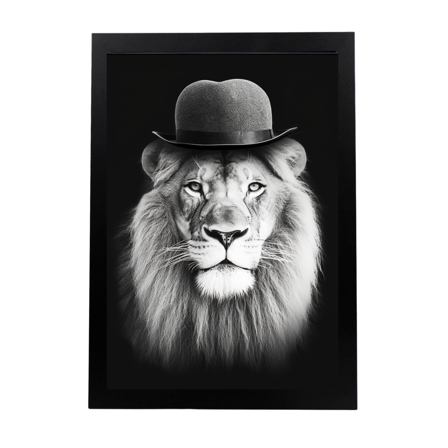 Póster Divertido Sir Lion en Blanco y Negro