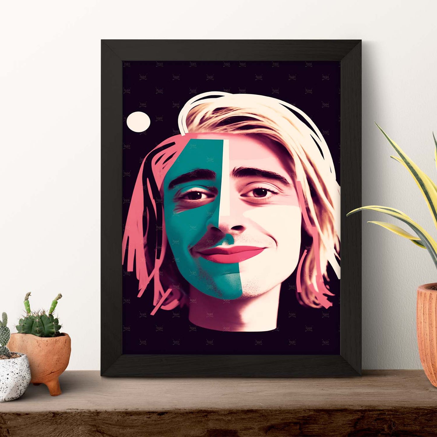 Póster Sonriente de Kurt Cobain