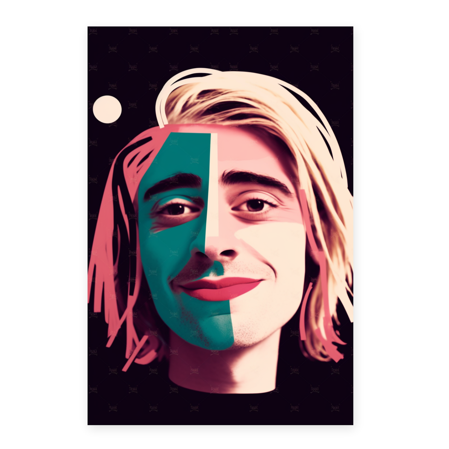 Póster Sonriente de Kurt Cobain