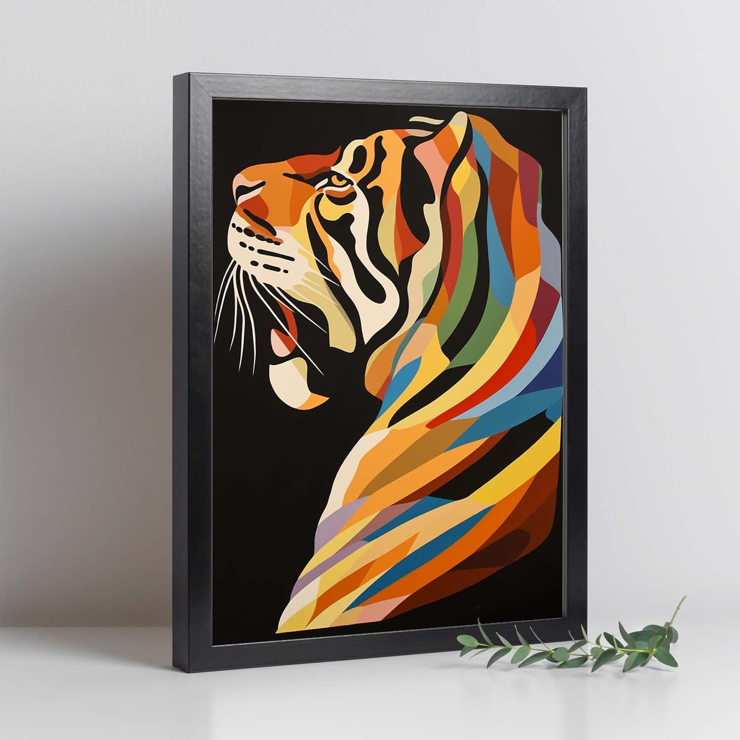 Lámina Tigre Estilo Victor Vasarely