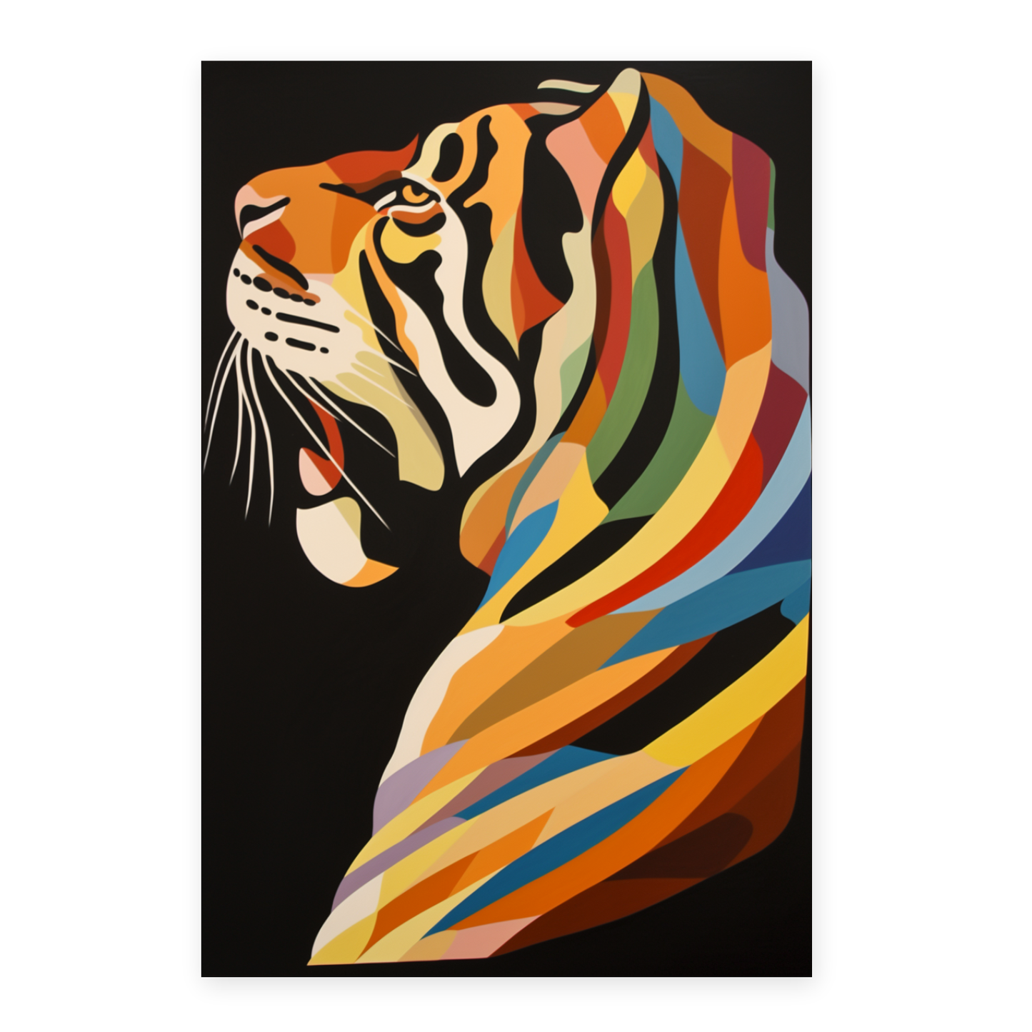 Lámina Tigre Estilo Victor Vasarely