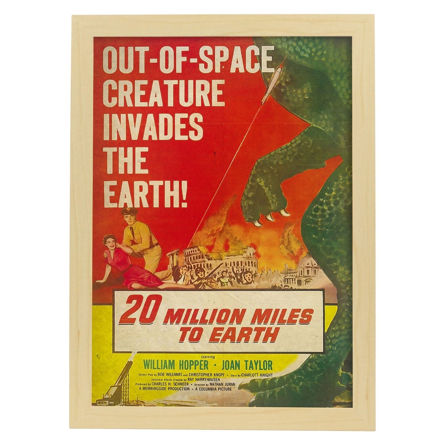 Poster vintage de 20 Millones de millas 2. con imágenes vintage y de publicidad antigua.-Artwork-Nacnic-A3-Marco Madera clara-Nacnic Estudio SL