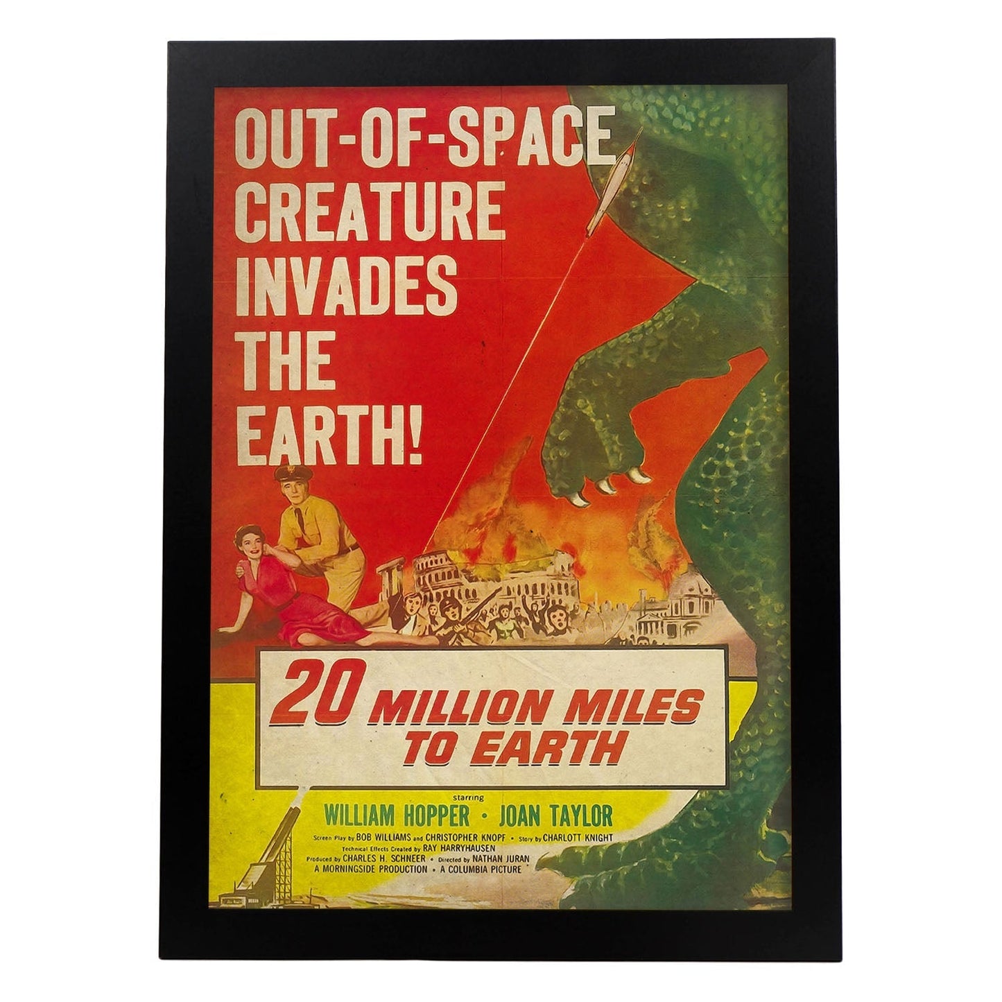Poster vintage de 20 Millones de millas 2. con imágenes vintage y de publicidad antigua.-Artwork-Nacnic-A3-Marco Negro-Nacnic Estudio SL