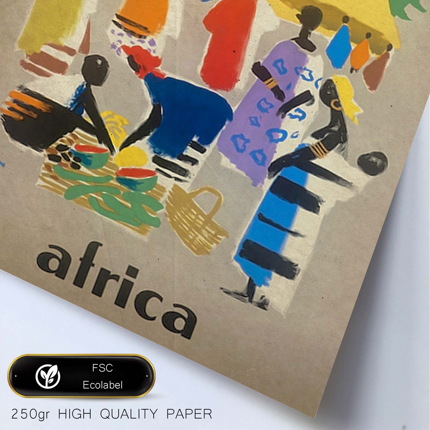 Poster vintage de Air Francia - Africa. con imágenes vintage y de publicidad antigua.-Artwork-Nacnic-Nacnic Estudio SL