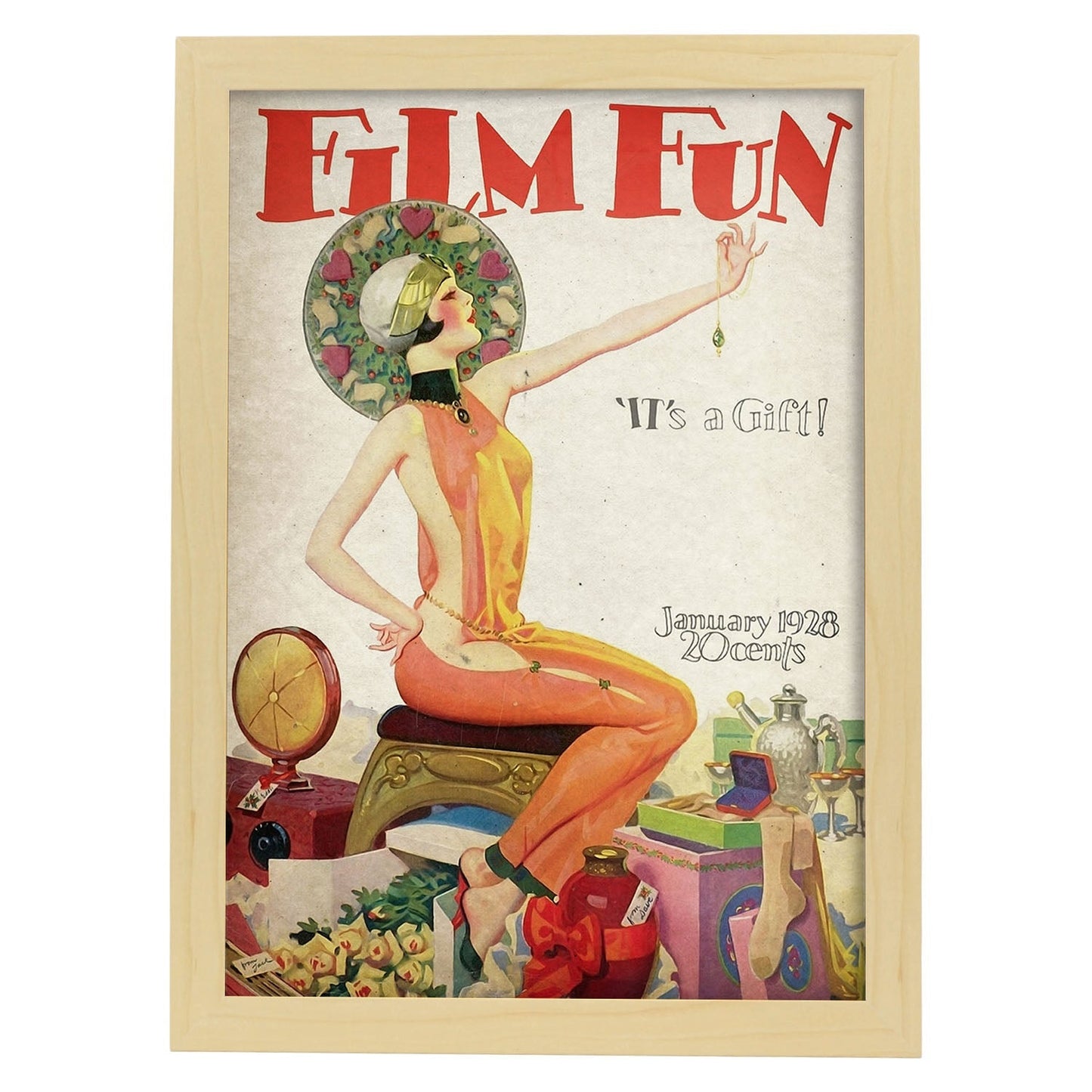 Poster vintage de Belleza. con imágenes vintage y de publicidad antigua.-Artwork-Nacnic-A3-Marco Madera clara-Nacnic Estudio SL