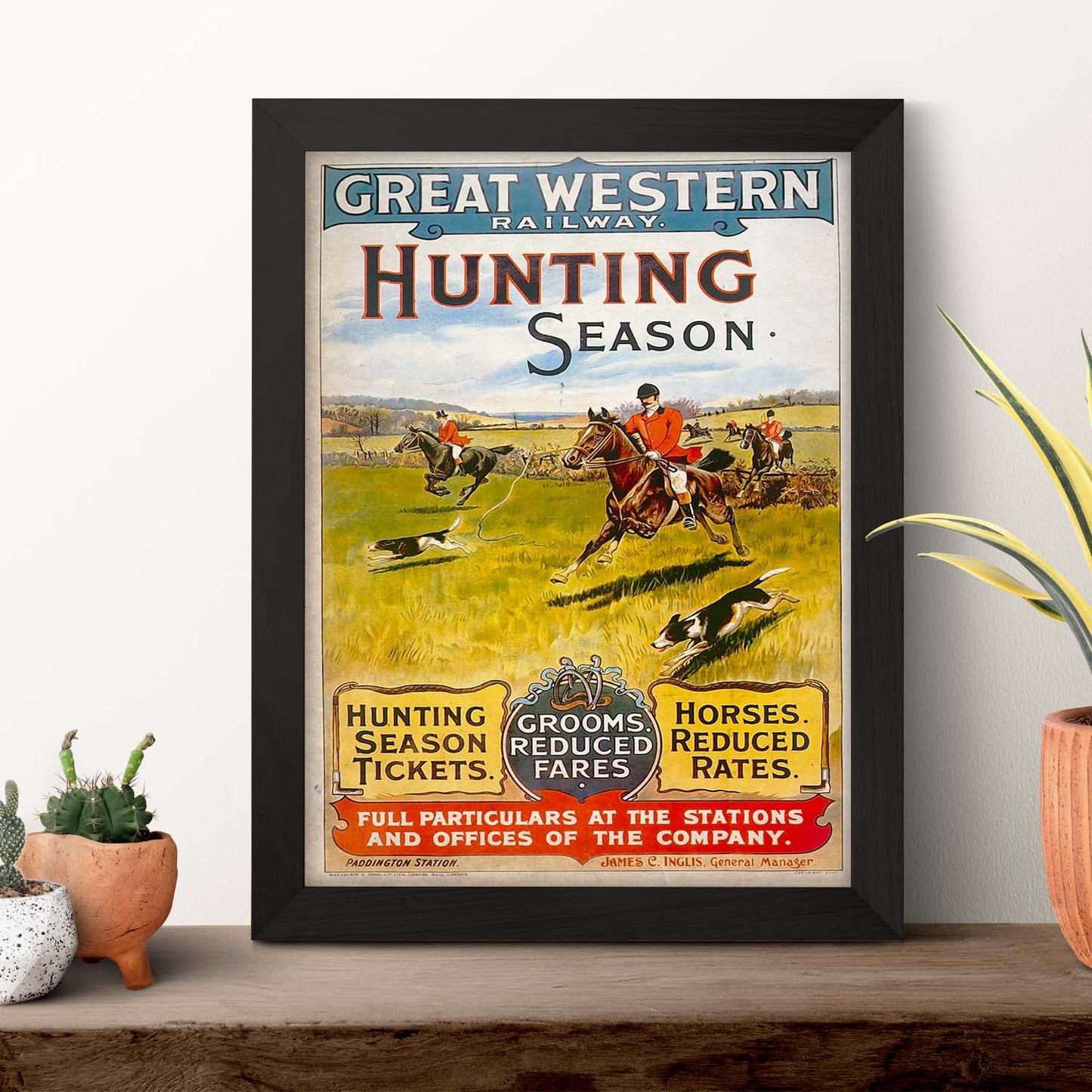 Poster vintage de Caza a caballo. con imágenes vintage y de publicidad antigua.-Artwork-Nacnic-Nacnic Estudio SL