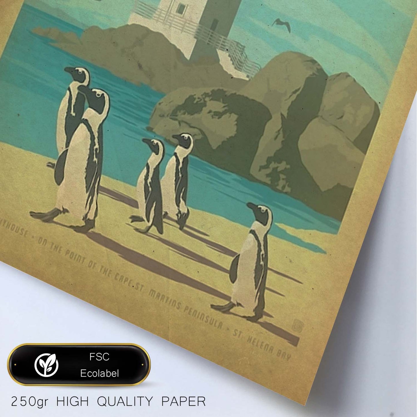 Poster vintage de Ciudad del Cabo. con imágenes vintage y de publicidad antigua.-Artwork-Nacnic-Nacnic Estudio SL