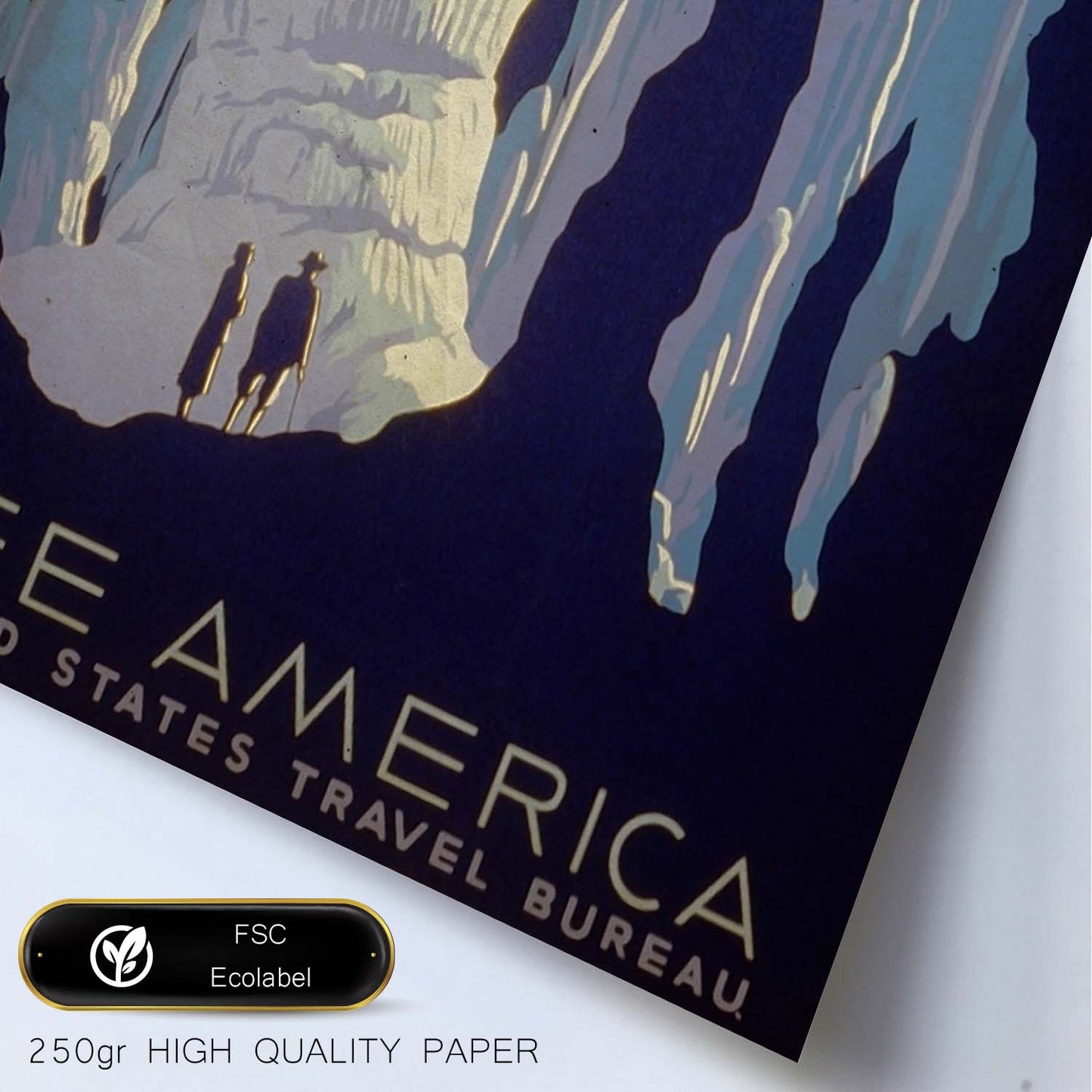 Poster vintage de Descubre America. con imágenes vintage y de publicidad antigua.-Artwork-Nacnic-Nacnic Estudio SL