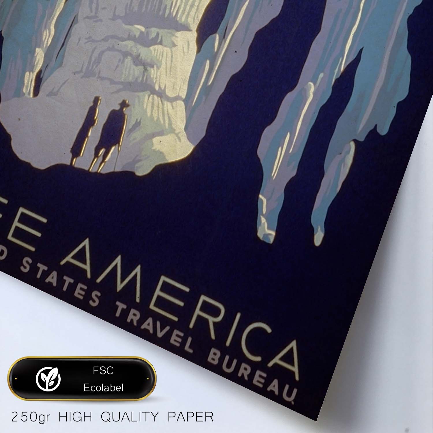 Poster vintage de Descubre America. con imágenes vintage y de publicidad antigua.-Artwork-Nacnic-Nacnic Estudio SL