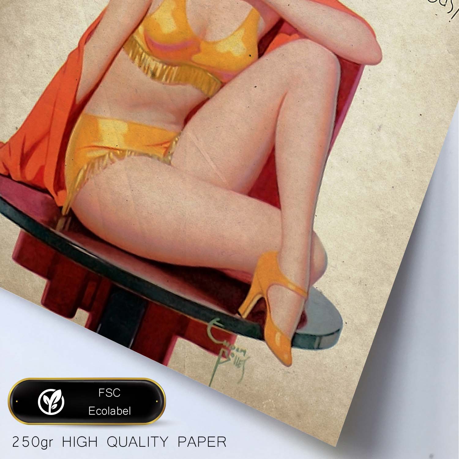 Poster vintage de En la mesa. con imágenes vintage y de publicidad antigua.-Artwork-Nacnic-Nacnic Estudio SL