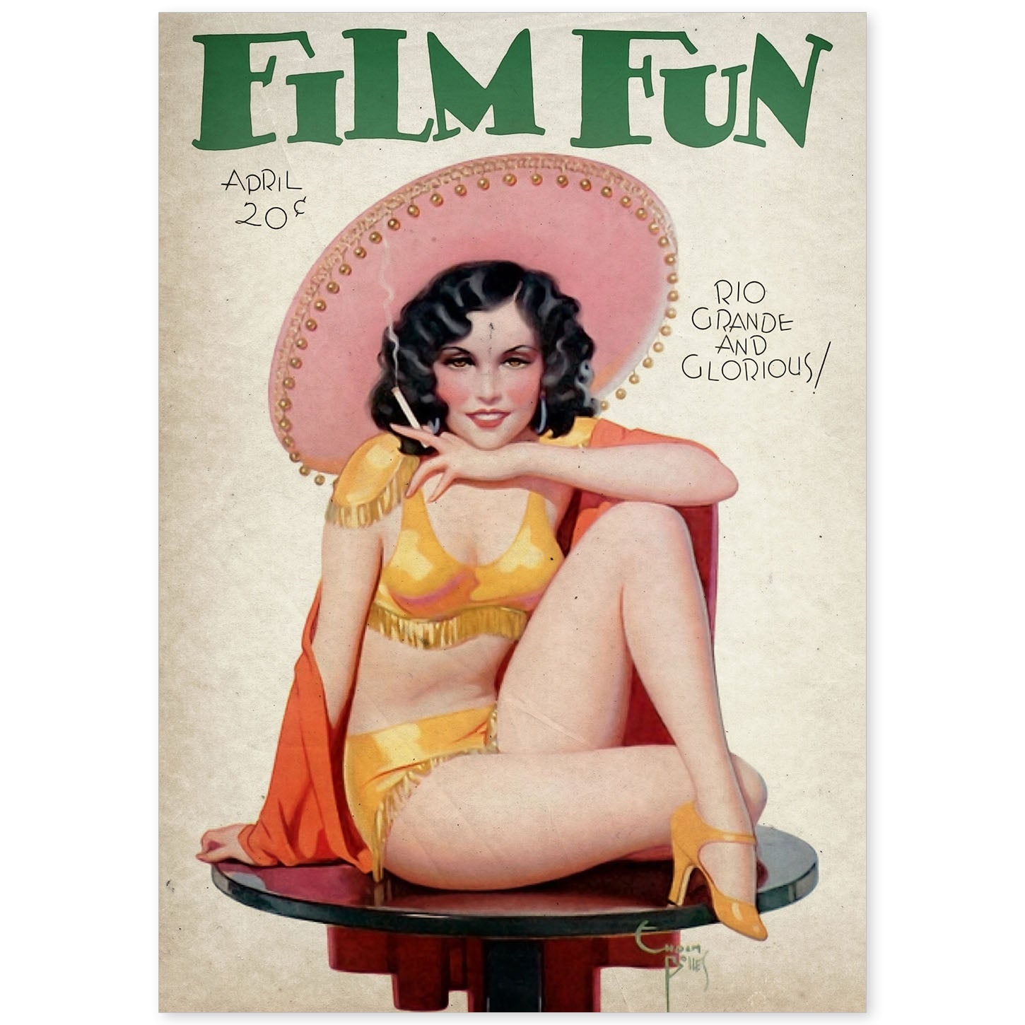 Poster vintage de En la mesa. con imágenes vintage y de publicidad antigua.-Artwork-Nacnic-A4-Sin marco-Nacnic Estudio SL