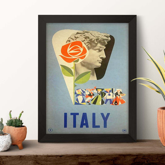 Poster vintage de Estatua de David. con imágenes vintage y de publicidad antigua.-Artwork-Nacnic-Nacnic Estudio SL