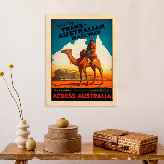 Poster vintage de Ferrocarril Australiano. con imágenes vintage y de publicidad antigua.-Artwork-Nacnic-Nacnic Estudio SL