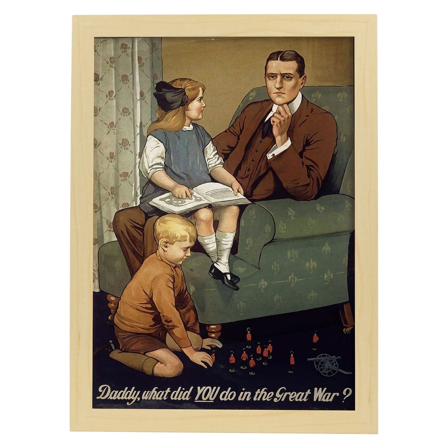 Poster vintage de Papá que hiciste. con imágenes vintage y de publicidad antigua.-Artwork-Nacnic-A3-Marco Madera clara-Nacnic Estudio SL