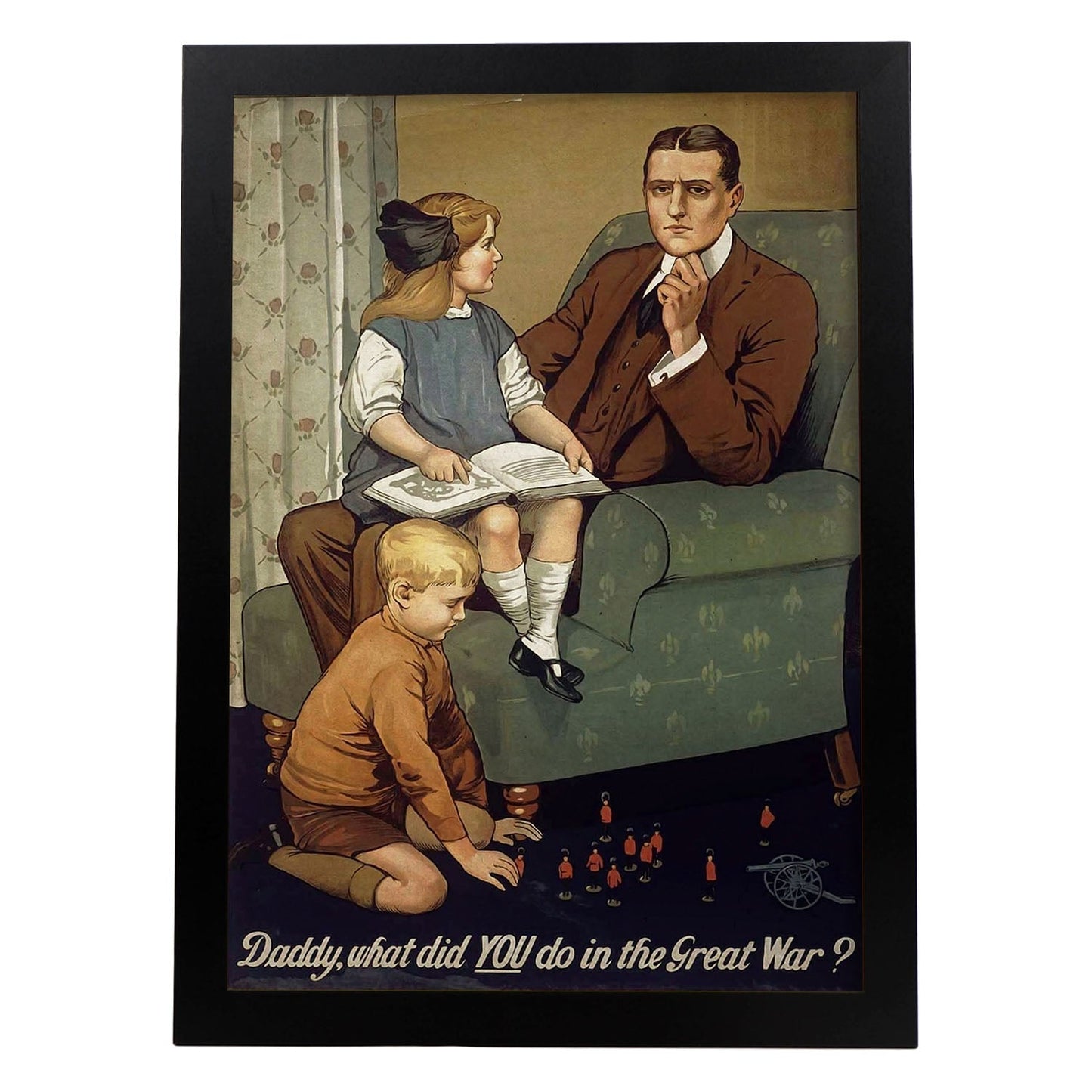 Poster vintage de Papá que hiciste. con imágenes vintage y de publicidad antigua.-Artwork-Nacnic-A4-Marco Negro-Nacnic Estudio SL