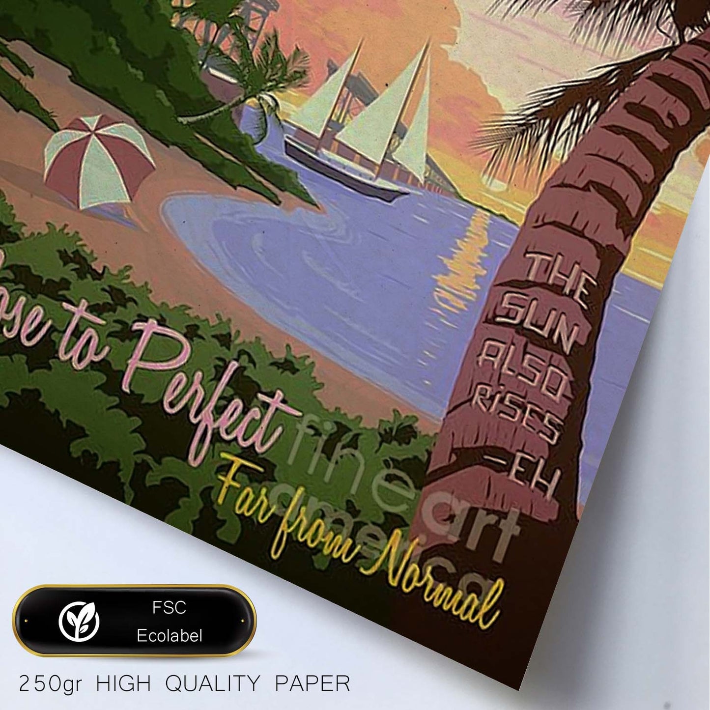 Poster vintage de Playa tropical. con imágenes vintage y de publicidad antigua.-Artwork-Nacnic-Nacnic Estudio SL
